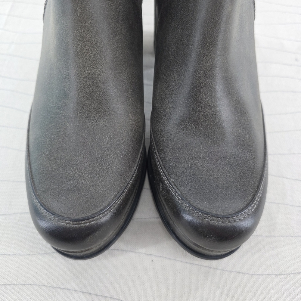 Sorel Womens Blake Bootie Quarry Gray Leather Zip Boots Heels NL3301-052 Size 9 - Picture 4 of 14
